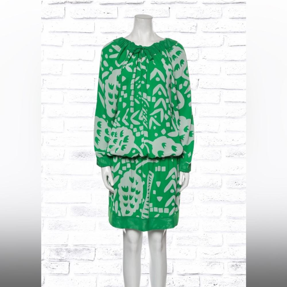 Diane von Furstenberg 'Mikino' Blouson-Style Dropped Waist Mini Dress